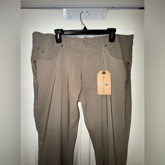 Tailor Vintage Canaan Conn orig Perfo. Tech Pants Size 38x30 Mushroom. NWT - Picture 3 of 9